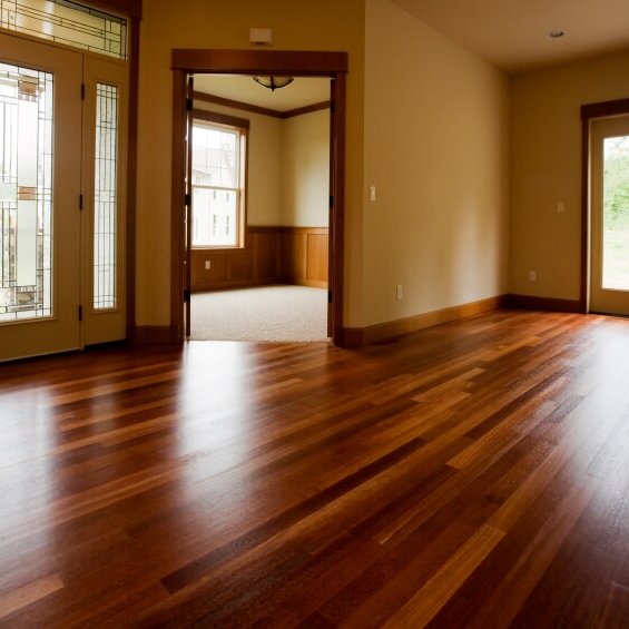 residential hardwood flooring installation dark straight lay pattern